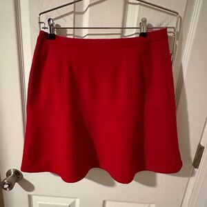 Meadow Rue Red Mini Skater Style Wool Skirt Size 10